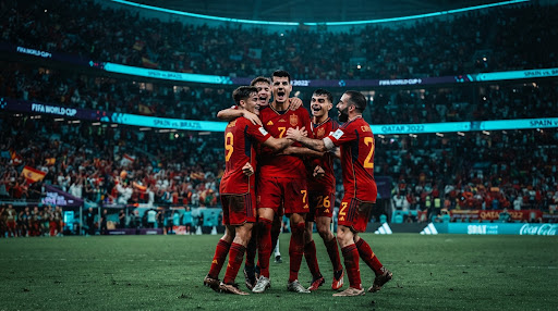 Selección española de fútbol celebrando un gol en el Mundial 2026